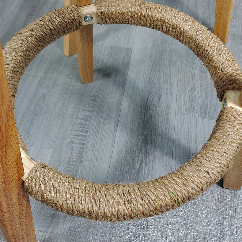 Scandinavian Home Solid Wood Bar Stool Matte Finish Footrest Stool