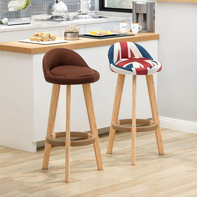 Scandinavian Home Solid Wood Bar Stool Matte Finish Footrest Stool