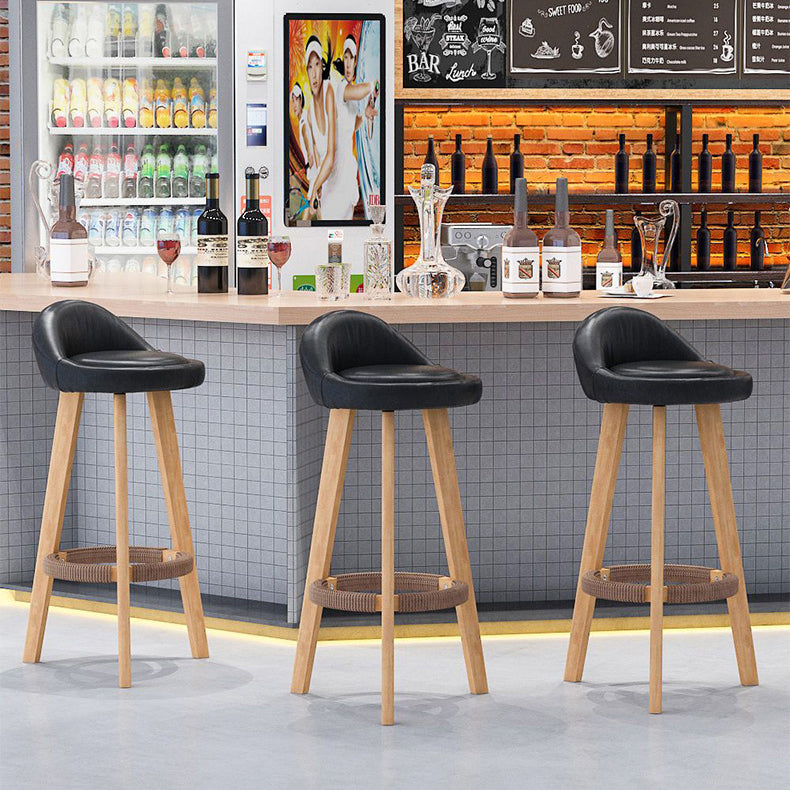 Scandinavian Home Solid Wood Bar Stool Matte Finish Footrest Stool