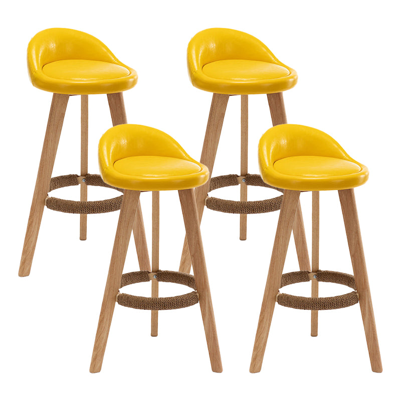 Scandinavian Home Solid Wood Bar Stool Matte Finish Footrest Stool