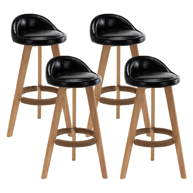 Scandinavian Home Solid Wood Bar Stool Matte Finish Footrest Stool