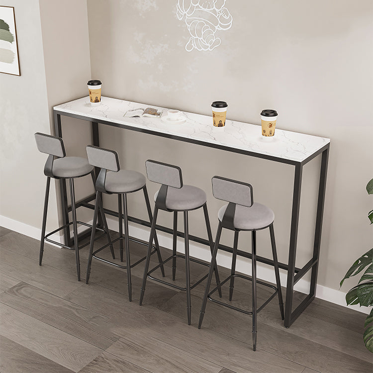 Modern Backrest Counter Stool Iron Milk Tea Shop Bar Stool with Cushion and Pedal