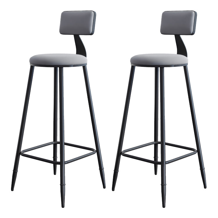 Modern Backrest Counter Stool Iron Milk Tea Shop Bar Stool with Cushion and Pedal