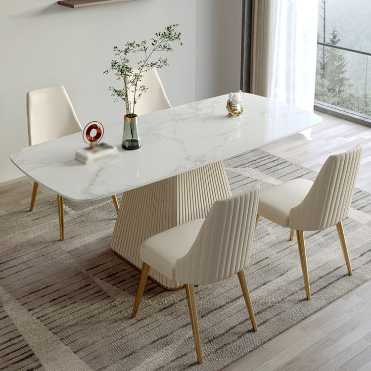 Nordic Sintered Stone Top Dining Set Rectangle 1/5/6/7 Pieces Dining Table with Chairs