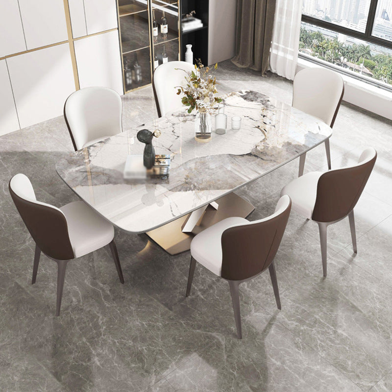 Nordic Sintered Stone Top Dining Set Rectangle 1/2/4/5/7 Pieces Dining Table with Chairs