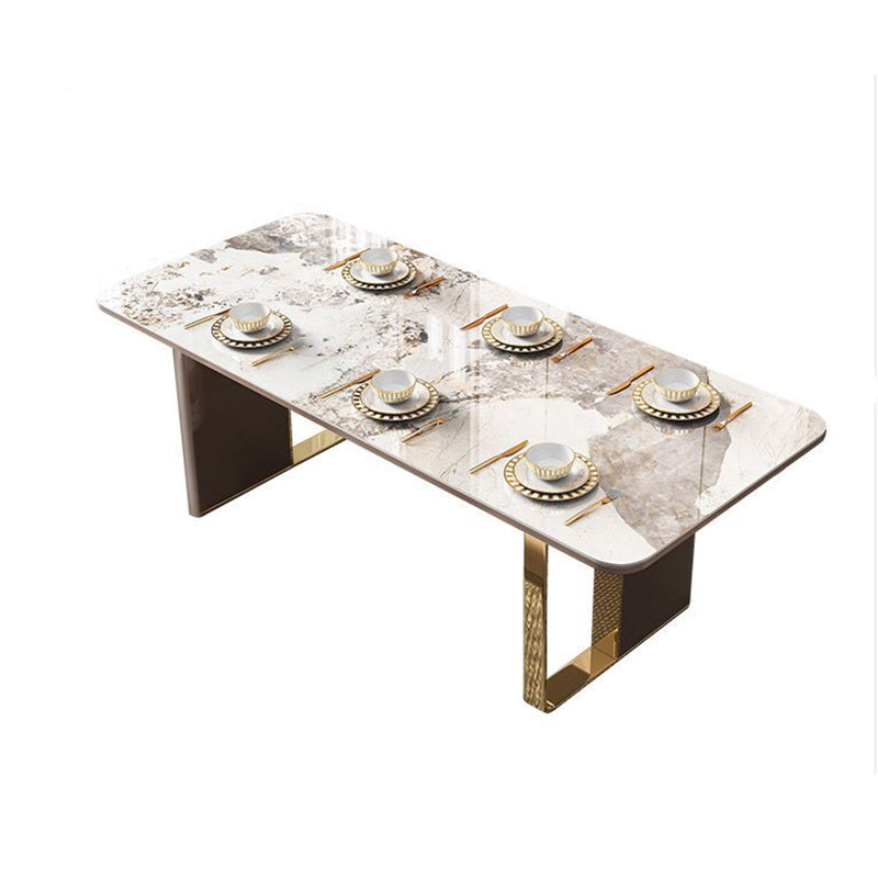 Luxury Sintered Stone Top Dining Set Rectangle 1/4/5/6/7/9 Pieces Dining Table with Chairs