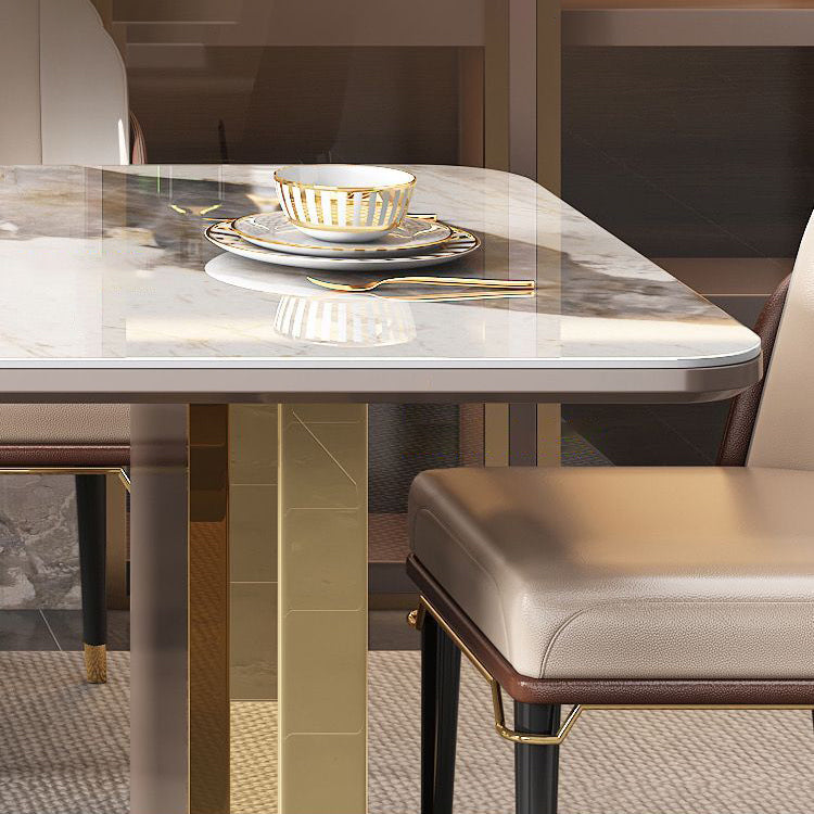 Luxury Sintered Stone Top Dining Set Rectangle 1/4/5/6/7/9 Pieces Dining Table with Chairs