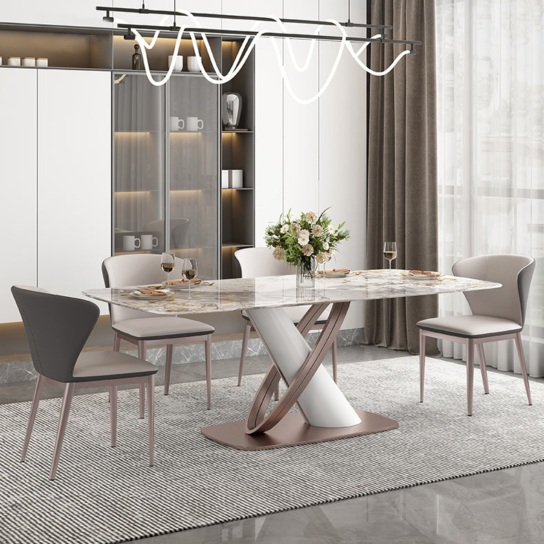 Luxury Sintered Stone Top Dining Set Rectangle 1/2/5/7 Pieces Dining Table with Chairs