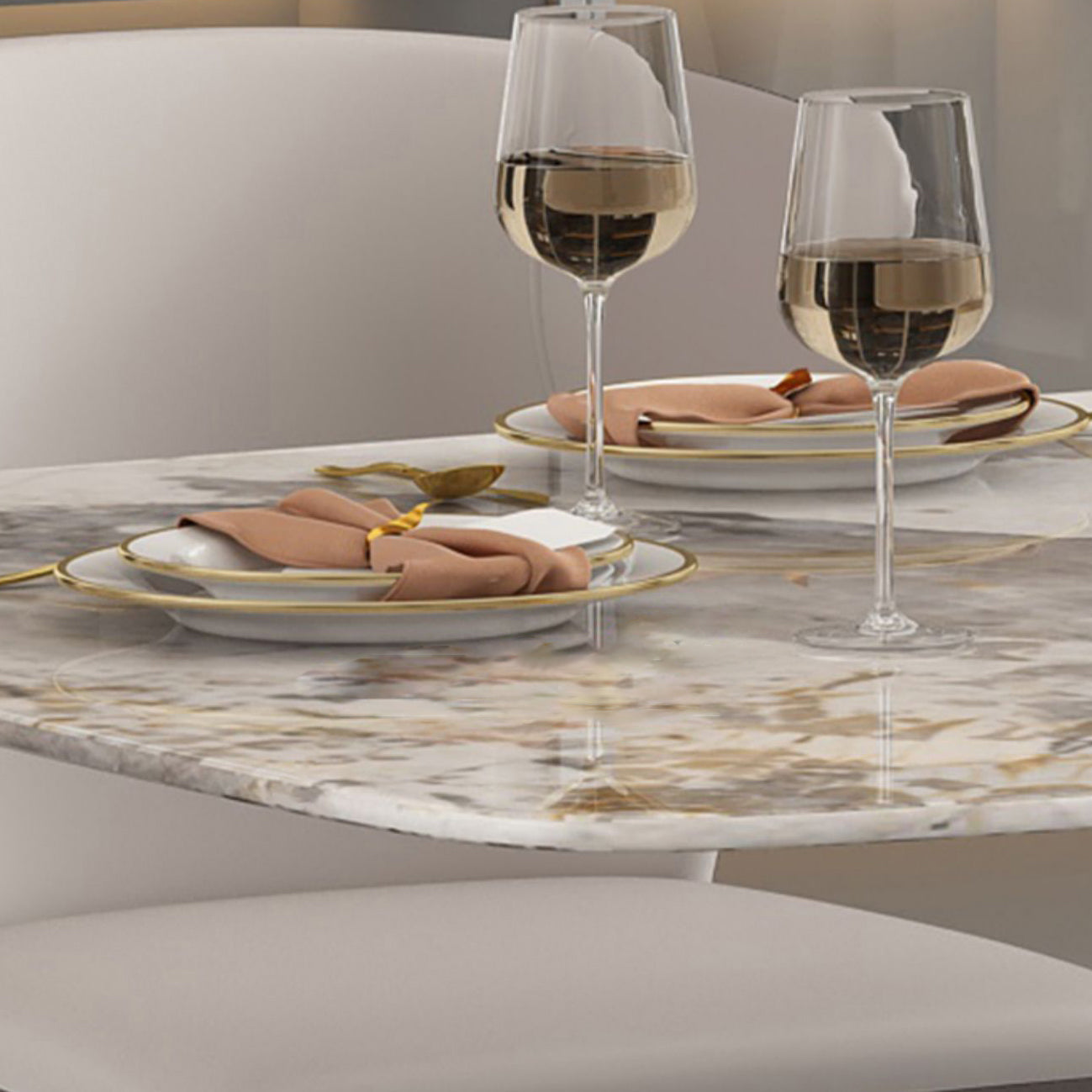 Luxury Sintered Stone Top Dining Set Rectangle 1/2/5/7 Pieces Dining Table with Chairs