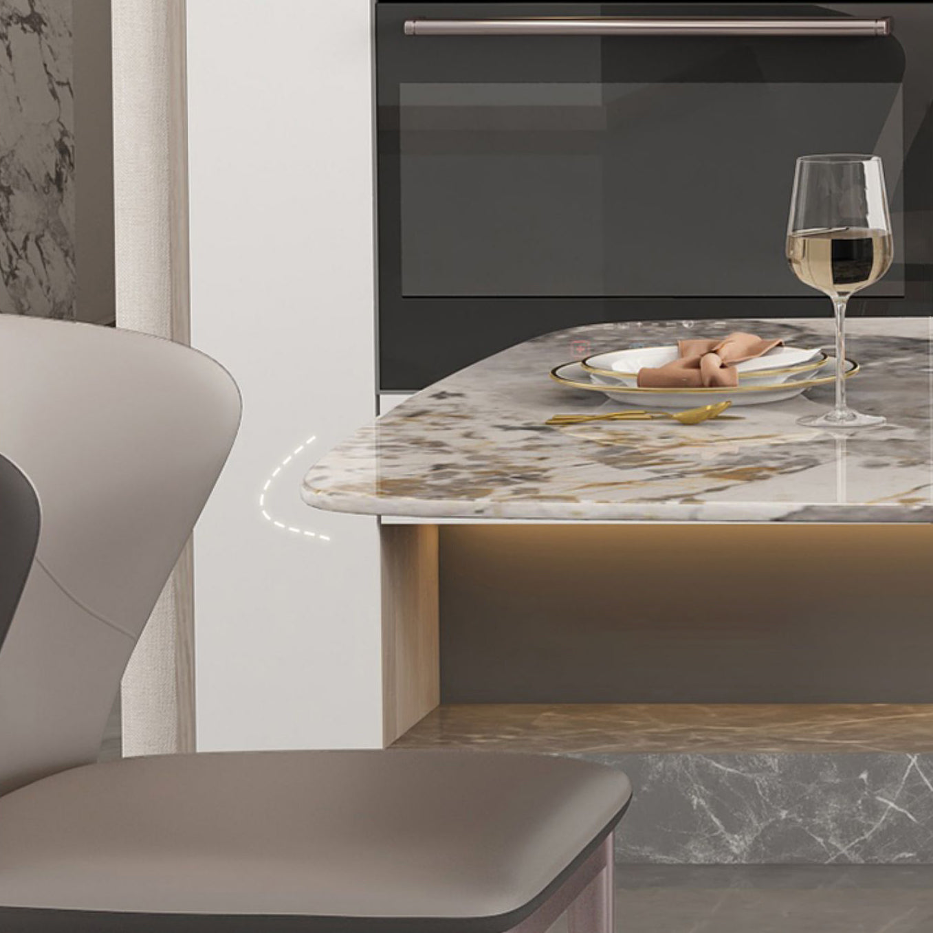 Luxury Sintered Stone Top Dining Set Rectangle 1/2/5/7 Pieces Dining Table with Chairs