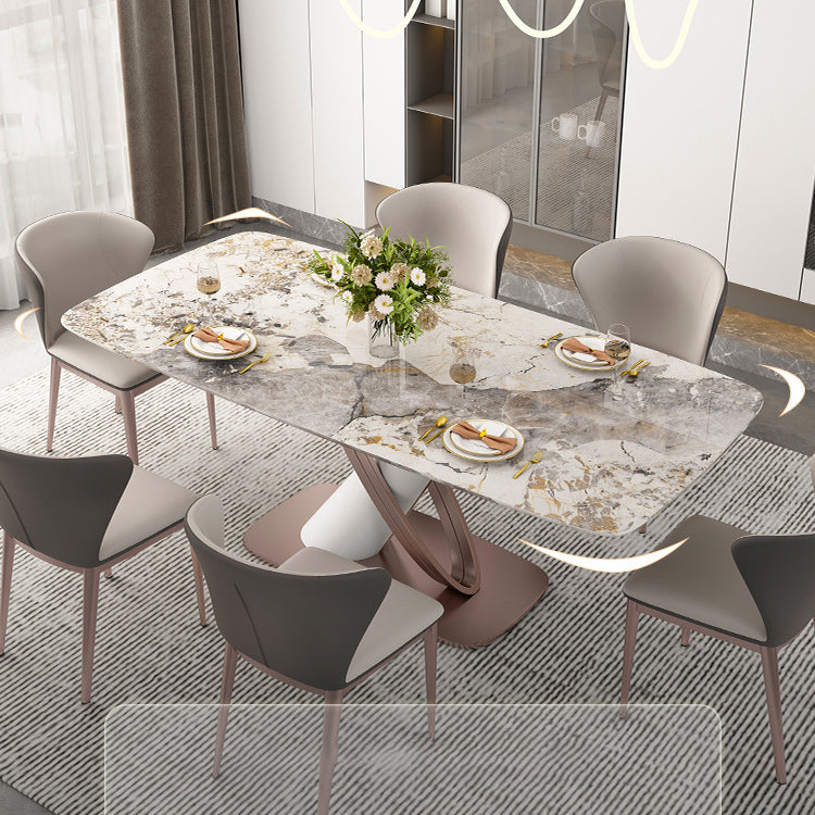 Luxury Sintered Stone Top Dining Set Rectangle 1/2/5/7 Pieces Dining Table with Chairs