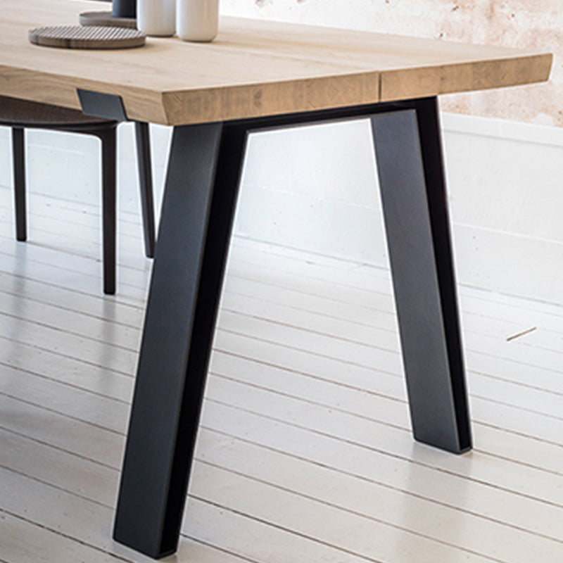 Rectangle Wood Color Dining Table Solid Wood Table Industrial with 4 Legs