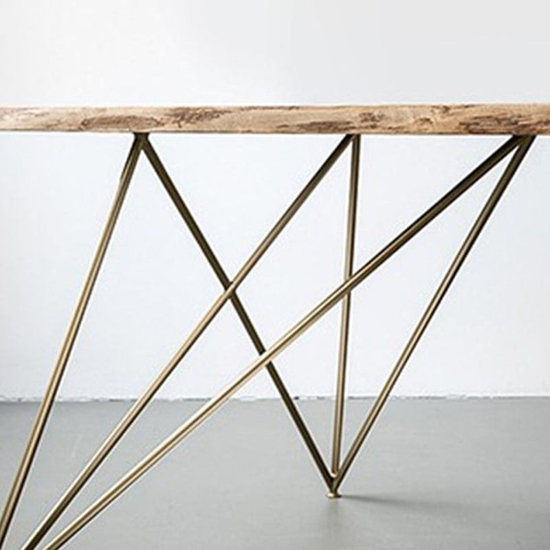 Rectangle 4 Legs Luxury Dining Table Solid Wood Fixed Table for Kitchen