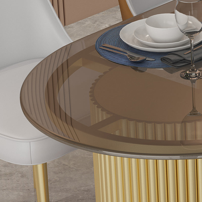 Modern Style Dining Table Oval Double Pedestal Table for Home Use