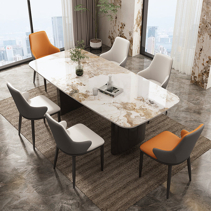 Industrial Sintered Stone Dining Table Rectangle Dining Table for Dining Room