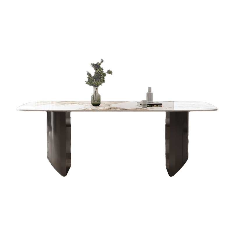 Industrial Sintered Stone Dining Table Rectangle Dining Table for Dining Room