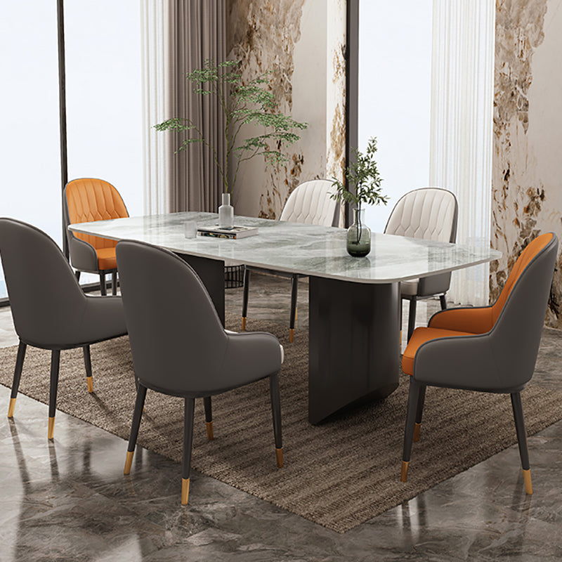 Industrial Sintered Stone Dining Table Rectangle Dining Table for Dining Room