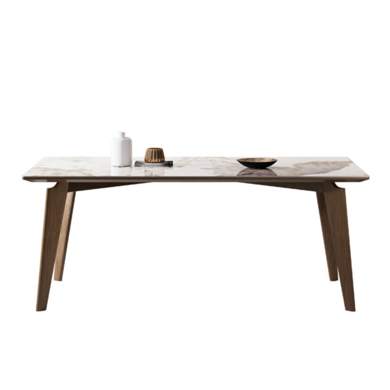 Rectangle Sintered Stone Table for Restaurant Medieval Modern Table with 4 Legs