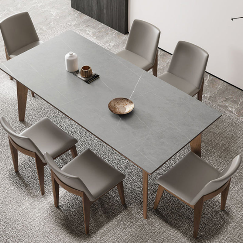 Rectangle Sintered Stone Table for Restaurant Medieval Modern Table with 4 Legs