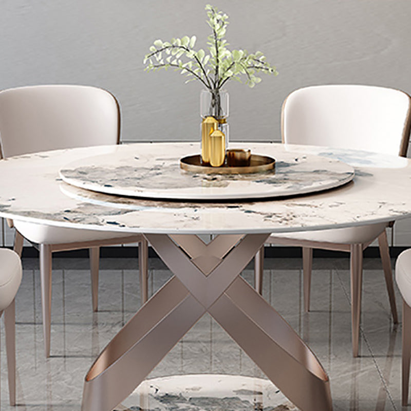 Stone Top Dining Table Round Modern Dining Table with Pedestal Base