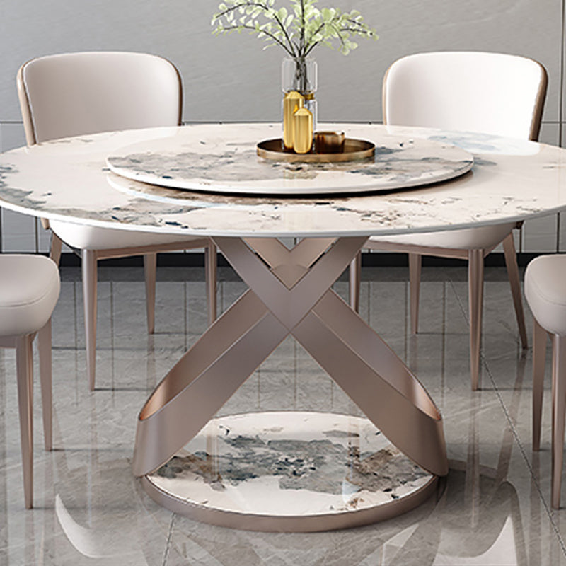 Stone Top Dining Table Round Modern Dining Table with Pedestal Base