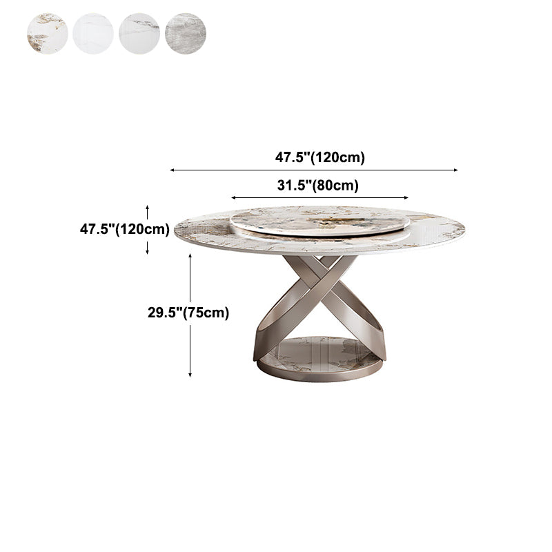 Stone Top Dining Table Round Modern Dining Table with Pedestal Base