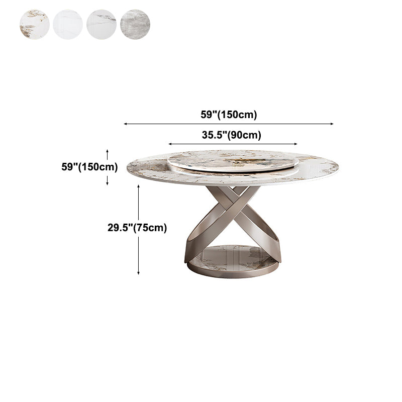 Stone Top Dining Table Round Modern Dining Table with Pedestal Base