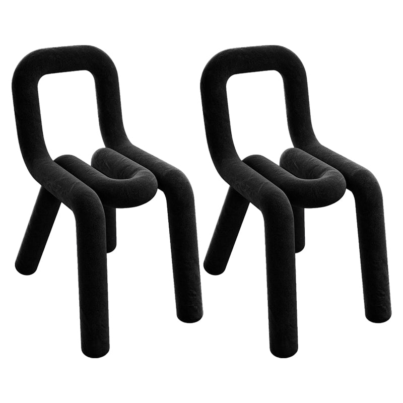 Modern Style Upholstered Side Chair Open Back Dining Side Chair