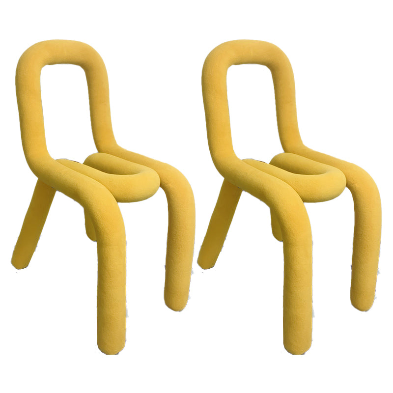Modern Style Upholstered Side Chair Open Back Dining Side Chair