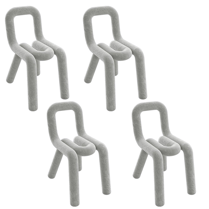 Modern Style Upholstered Side Chair Open Back Dining Side Chair