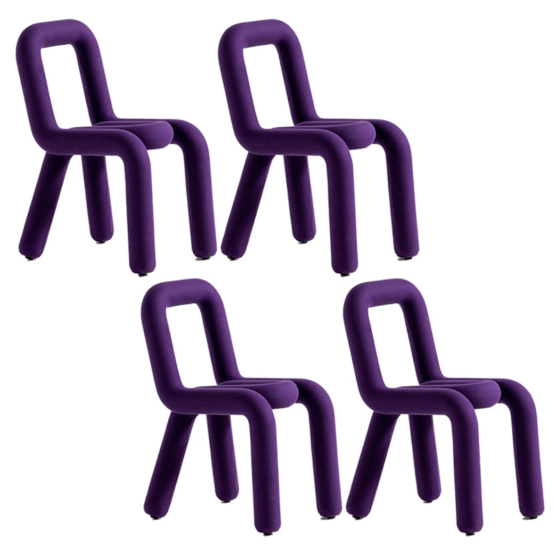 Modern Style Upholstered Side Chair Open Back Dining Side Chair