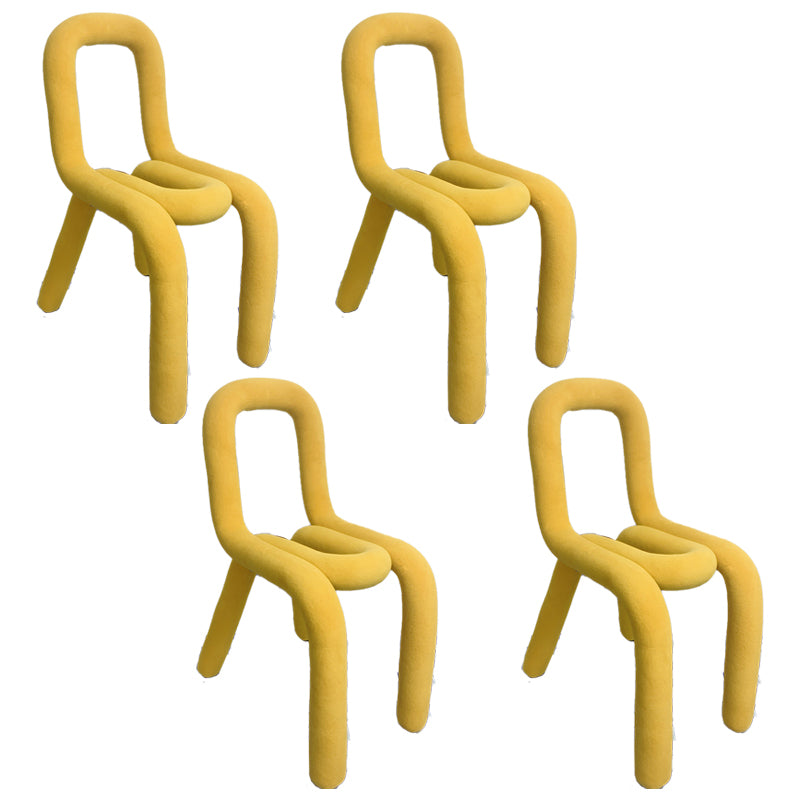 Modern Style Upholstered Side Chair Open Back Dining Side Chair