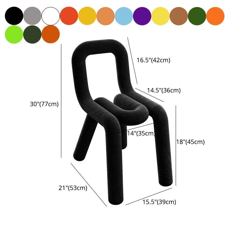 Modern Style Upholstered Side Chair Open Back Dining Side Chair