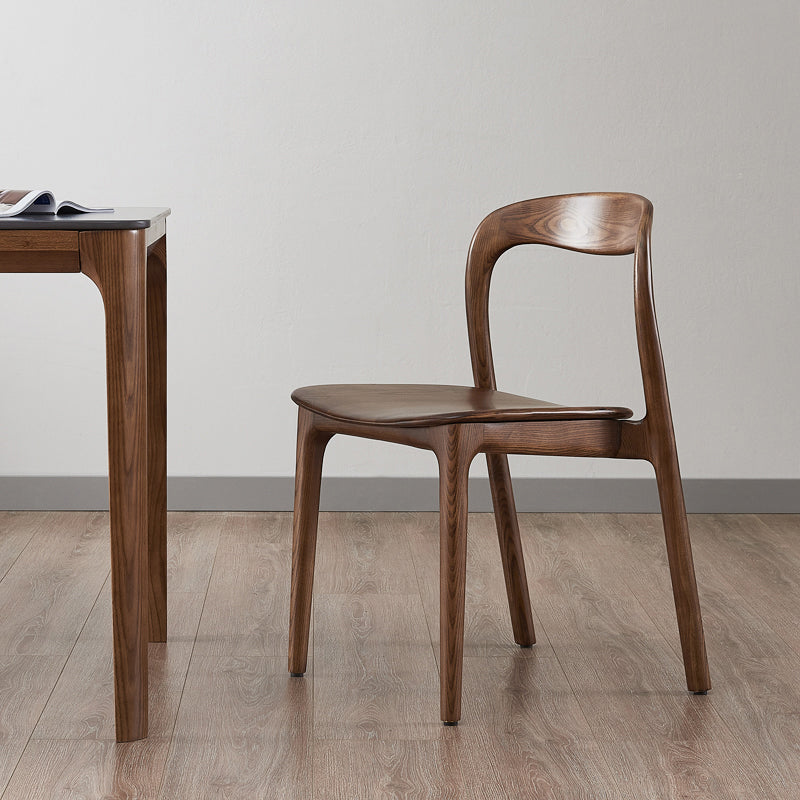 Contemporary Dining Room Solid Wood Side Chair Open Back Dining Side Chair