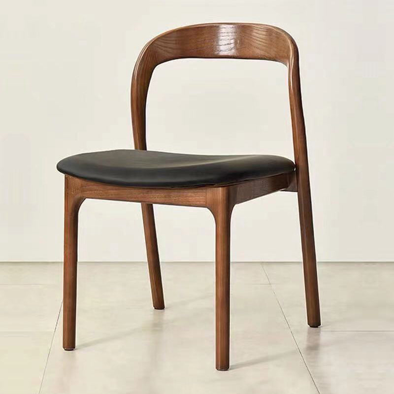 Contemporary Dining Room Solid Wood Side Chair Open Back Dining Side Chair