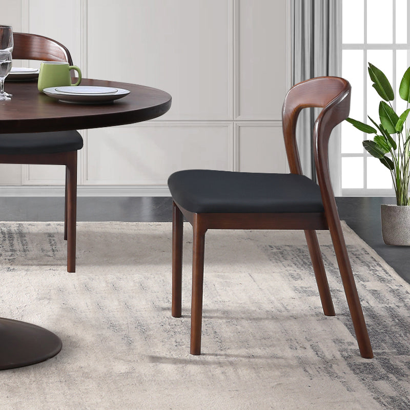 Contemporary Dining Room Solid Wood Side Chair Open Back Dining Side Chair