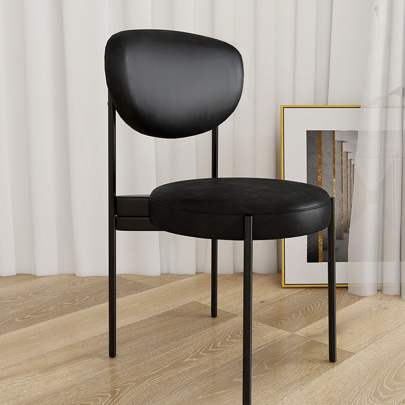 Glam Style Upholstered Side Chair Open Back Dining Side Chair