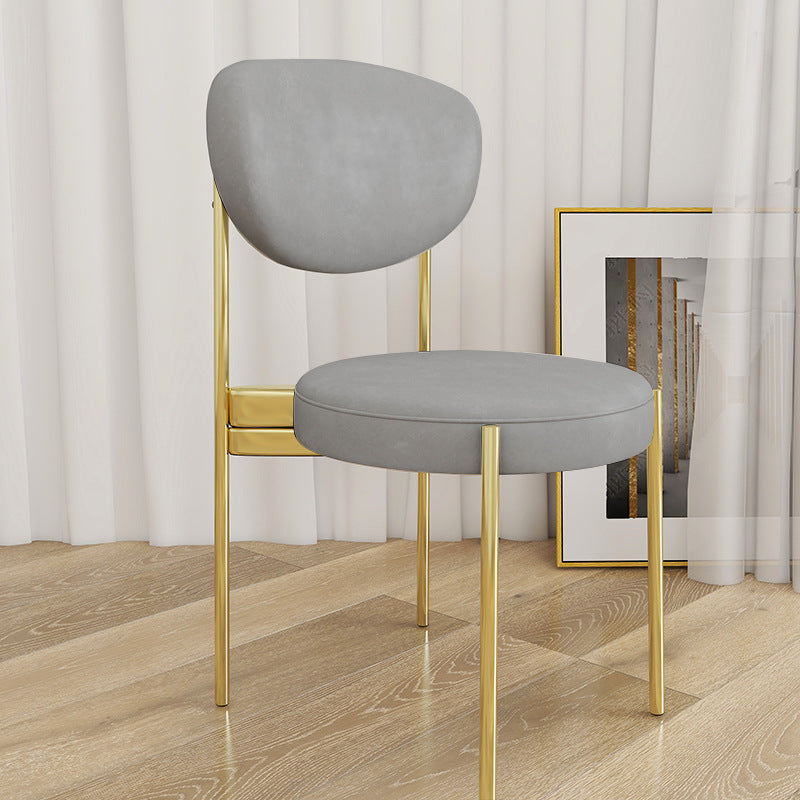 Glam Style Upholstered Side Chair Open Back Dining Side Chair