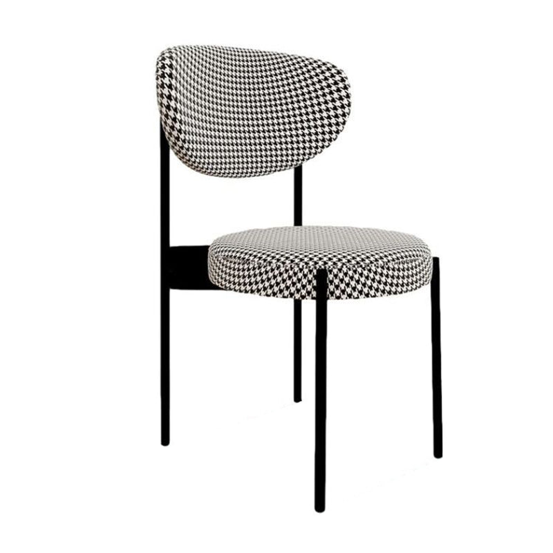 Glam Style Upholstered Side Chair Open Back Dining Side Chair