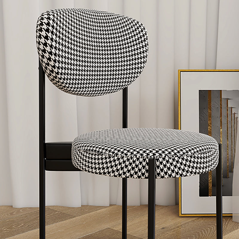 Glam Style Upholstered Side Chair Open Back Dining Side Chair