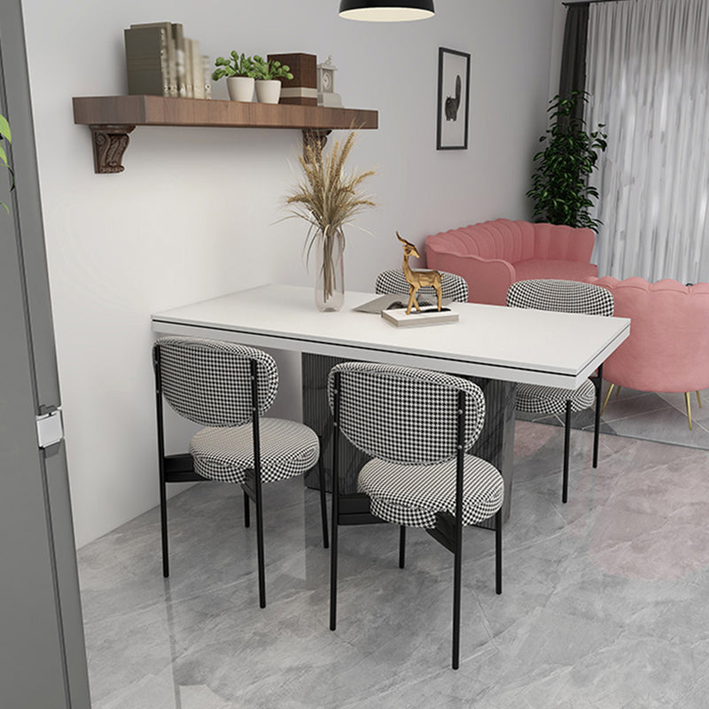 Glam Style Upholstered Side Chair Open Back Dining Side Chair