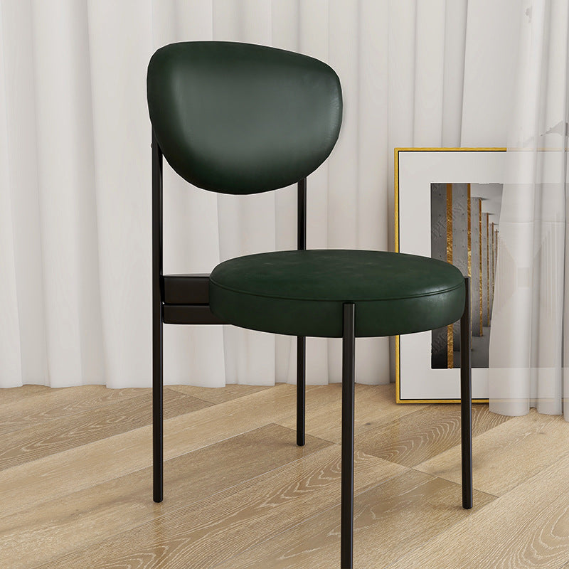 Glam Style Upholstered Side Chair Open Back Dining Side Chair