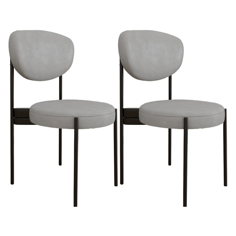 Glam Style Upholstered Side Chair Open Back Dining Side Chair