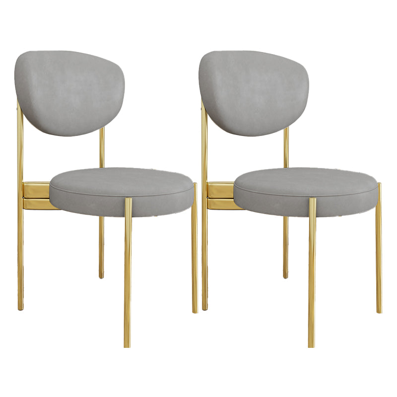 Glam Style Upholstered Side Chair Open Back Dining Side Chair