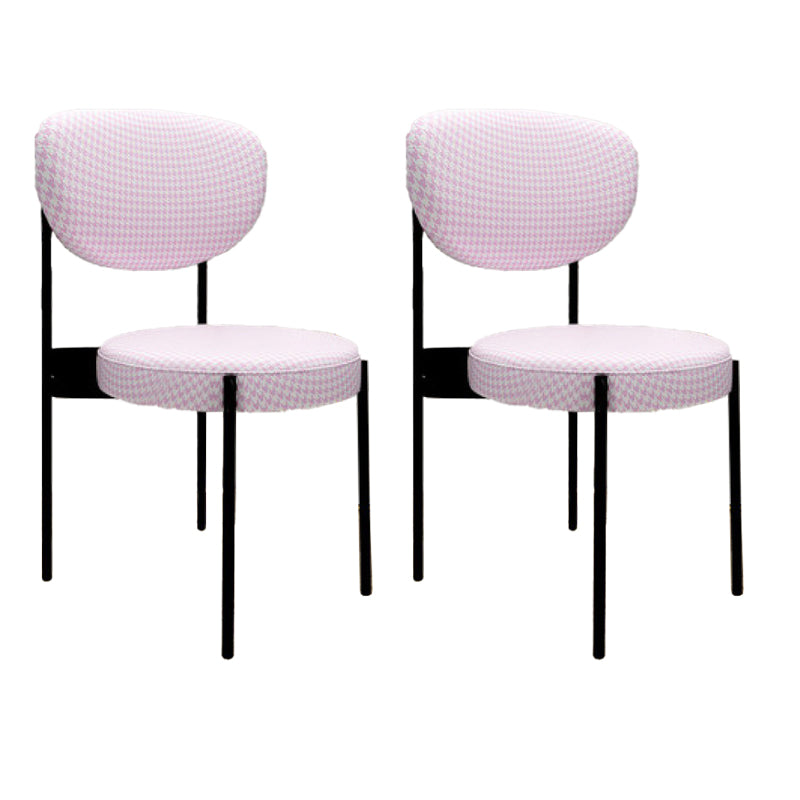 Glam Style Upholstered Side Chair Open Back Dining Side Chair