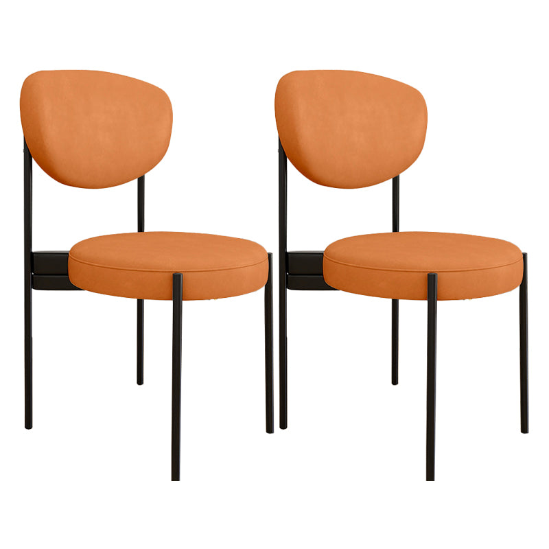 Glam Style Upholstered Side Chair Open Back Dining Side Chair