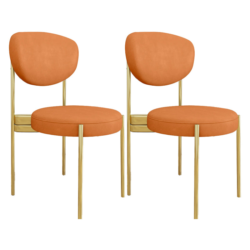 Glam Style Upholstered Side Chair Open Back Dining Side Chair
