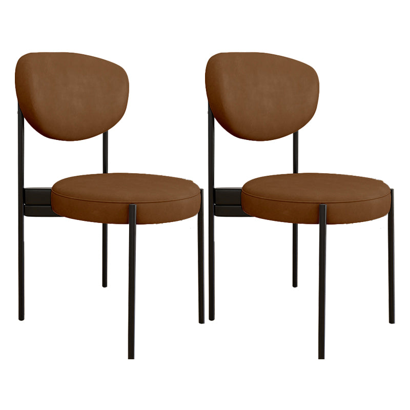 Glam Style Upholstered Side Chair Open Back Dining Side Chair