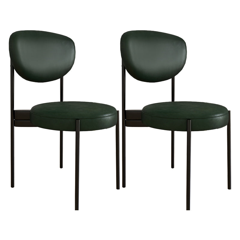 Glam Style Upholstered Side Chair Open Back Dining Side Chair