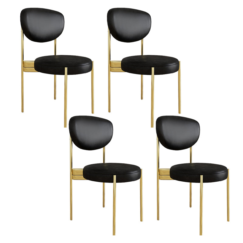 Glam Style Upholstered Side Chair Open Back Dining Side Chair